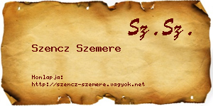 Szencz Szemere névjegykártya